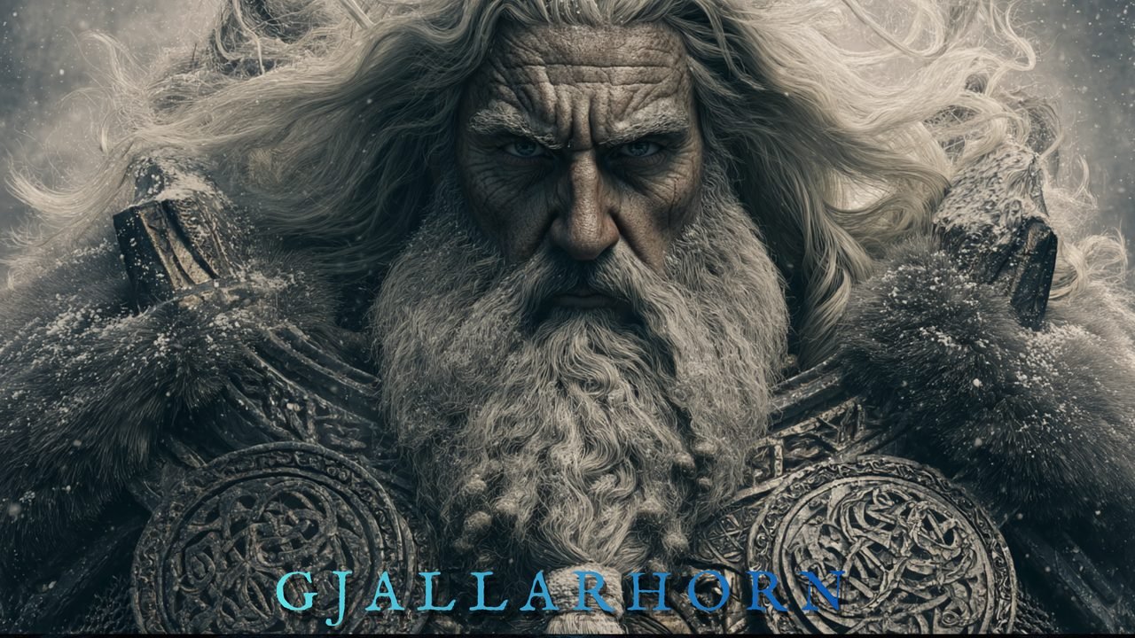 Heimdall lifting the horn of Ragnarök